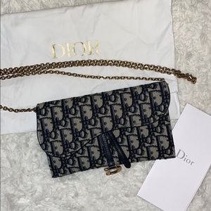 Christian Dior Oblique Saddle chain bag